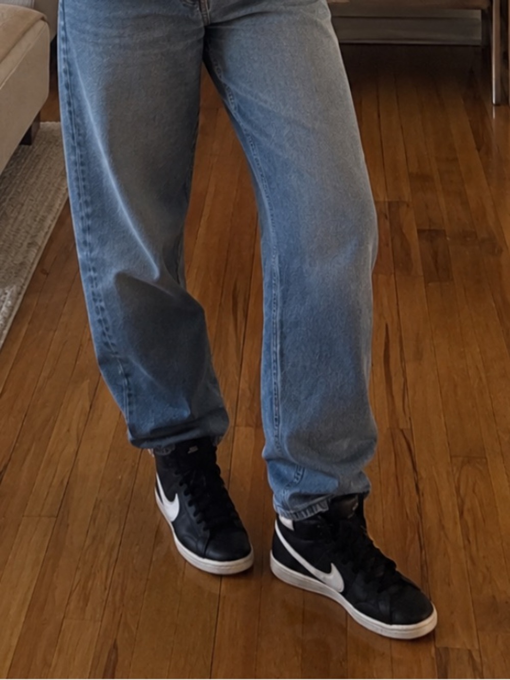 Nike Black High-Top Sneakers with White Swoosh